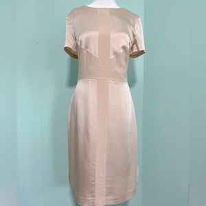 Size 10, Ann Taylor stretch satin dress in salmon